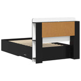 Bed Frame with Storage Black 75 x 190 cm Engineered Wood 3433801