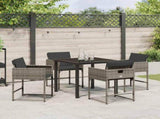Garden Dining Set 5 pcs Grey Poly Rattan 3380721