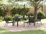 Garden Dining Set 5 pcs Black Powder-Coated Steel 3379137