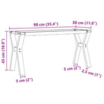 ZNTS Coffee Table Legs Y-Frame 90x30x43 cm Steel 357925