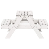 Picnic Table with Sandpit for Kids White Solid Wood Pine 832593