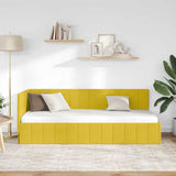 Corner Bed Frame with Headboard Yellow 80 x 200 cm Velvet 42016293