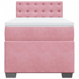Box Spring Bed with Mattress Pink 100x200 cm Velvet 3286251