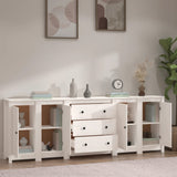 Sideboard White 230x35x80 cm Solid Wood Pine 3114075