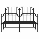 Metal Bed Frame without Mattress with Footboard Black 150x200cm 373907