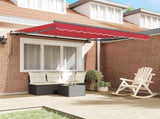 Retractable Awning Red 300 x 250 cm Polyester and Steel 3330145