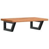 Basin Shelf Wall Mounted Steel and Solid Wood Beech 3302371