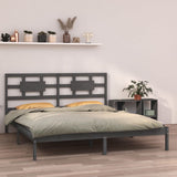 Bed Frame without Mattress Grey 200x200 cm Solid Wood 3105687