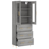 Highboard Grey Sonoma 69.5x34x180 cm Engineered Wood 3198399