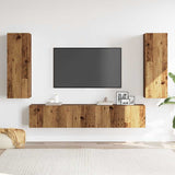 ZNTS Wall Mounted TV cabinets 4 pcs Old Wood Engineered Wood 3328971