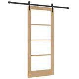 Sliding Door Natural and Black 86 x 198.5 cm 3332395