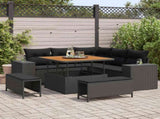 Garden Sofa Set with Cushion with Storage 8 pcs Black 3363944