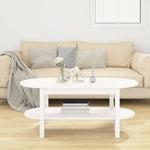 ZNTS Coffee Table White 110x55x45 cm Solid Wood Pine 822288