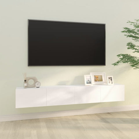 Wall TV Cabinets 2 pcs White 100x30x30 cm Engineered Wood 804544