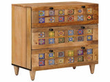 Sideboard 2 pcs Natural 60 x 33 x 75 cm Solid Mango Wood 3310094