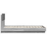 Bed Frame with LED without Mattress Grey Sonoma 75x190 cm Small Single 3210071