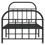 Metal Bed Frame without Mattress with Footboard Black 90x200cm 353646
