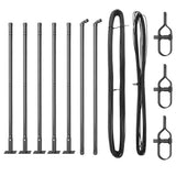 Fence Post 7 pcs Grey Steel 42004302