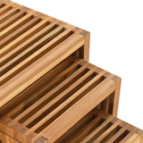 Garden Side Table 3 pcs Brown 33 x 44.5 x 51 cm Solid Teak Wood 42006351