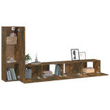 3 Piece TV Cabinet Set Smoked Oak Engineered Wood 3114323