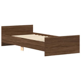 Bed Frame without Mattress Brown Oak 90x190 cm Single Engineered Wood 835945
