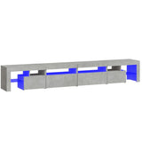 ZNTS TV Cabinet with LED Lights Concrete Grey 260x36.5x40 cm 3152821