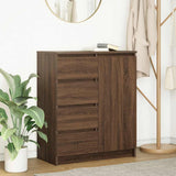 Sideboard with Drawers Brown Oak 71x35x84 cm Engineered Wood 861586
