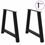 ZNTS Coffee Table Legs A-Shaped 2 pcs Black 90x cm Steel 4012860