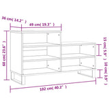 Shoe Cabinet Grey Sonoma 102x36x60 cm Engineered Wood 831402