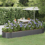 Garden Raised Bed Galvanised Steel 322x100x36 cm Anthracite 319001