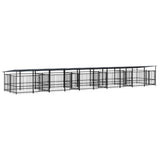 Outdoor Dog Kennel with Roof Steel 18.77 m 3124671