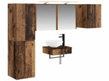 Bathroom Furniture Set 5 pcs Old Wood Engineered Wood and Glass 3407253