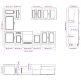 ZNTS 8 Piece Kitchen Cabinet Set Kalmar Grey Sonoma Engineered Wood 3314797