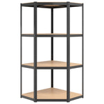 4-Layer Shelves 2 pcs Anthracite Steel&Engineered Wood 3154151