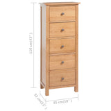 Tall Chest of Drawers 45x32x110 cm Solid Oak Wood 329924