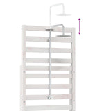 Outdoor Shower 225 cm Solid Pine Wood and Stainless Steel White 886349