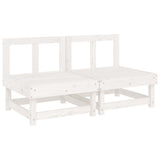Middle Sofas with Cushions 2 pcs White Solid Wood Pine 825458