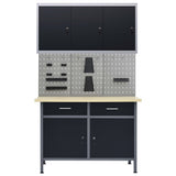 Workbench with Three Wall Panels and One Cabinet 3053438