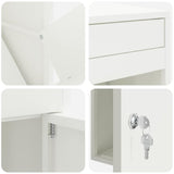 Parcel Drop Box with Storage White 41 x 38 x 103 cm Steel 874934