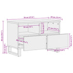 TV Cabinet White 70x34x46 cm Solid Wood Mango 377444
