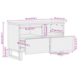 TV Cabinet White 70x34x46 cm Solid Wood Mango 377444