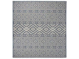 Outdoor Flatweave Rug 140x200 cm Blue Stripes 340838