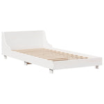 ZNTS Bed Frame without Mattress White 100x200 cm Solid Wood Pine 3323666