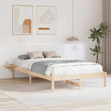 Bed Frame Natural 135 x 190 cm Solid Pine Wood 873196