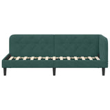 Corner Bed Frame with Headboard Dark Green 80 x 200 cm Velvet 42016588