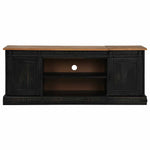 ZNTS TV Cabinet HALDEN 2 Sliding Doors Black 150x40x60 cm Solid Wood 4018416