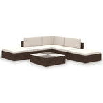 ZNTS 6 Piece Garden Lounge Set with Cushions Poly Rattan Brown 41268