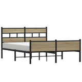 Metal Bed Frame without Mattress Sonoma Oak 160x200 cm 3308503