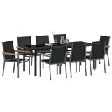 Garden Dining Set 9 pcs Black Powder-coated Steel 3379092