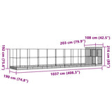 Aviary with Extension Silver 1037x203x216 cm Steel 3214261
